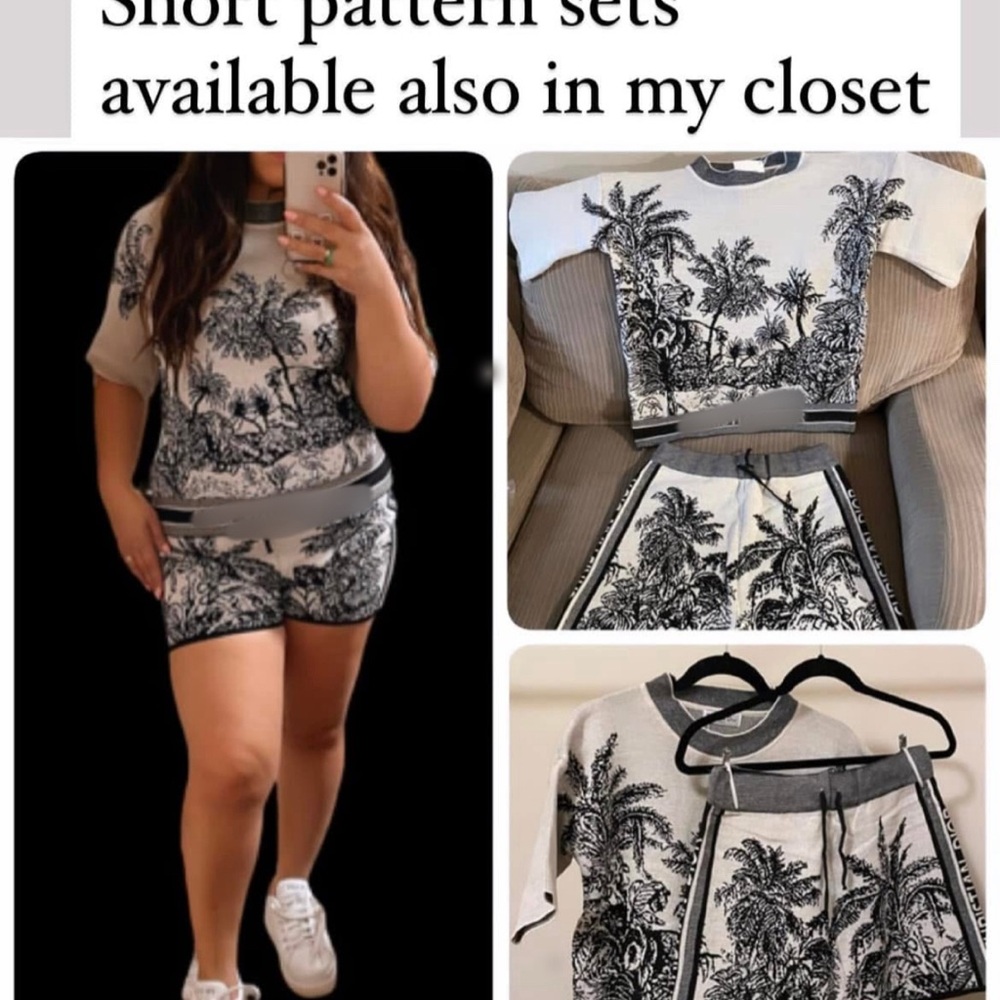 Black and White Tropical Print Set